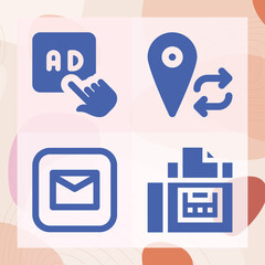 Simple set of push related filled icons