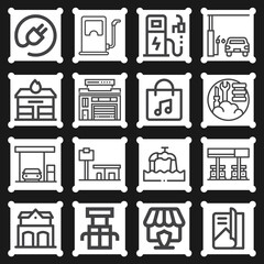 16 pack of depot  lineal web icons set