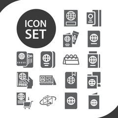 Simple set of stamped related filled icons.