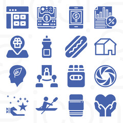 16 pack of color  filled web icons set