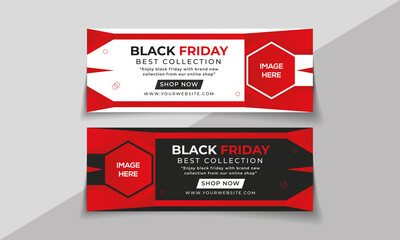 Black Friday Sale Facebook Cover Design Vector Template