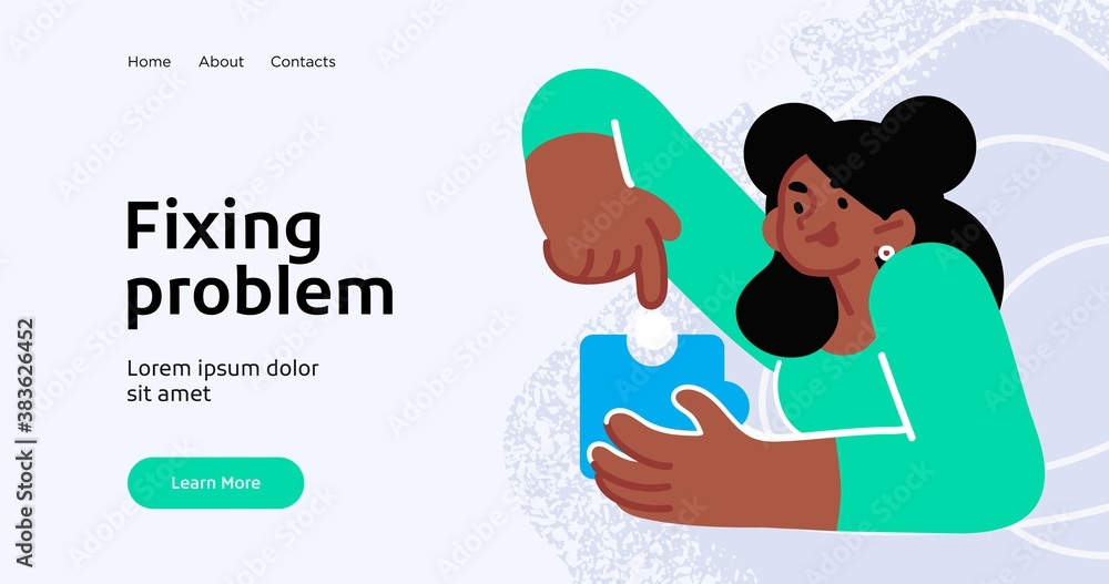 Aufkleber landing page template of social media marketing. modern flat design concept of web page design for w