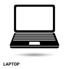 A laptop. The computer is isolated on a light background. Vector illustration.