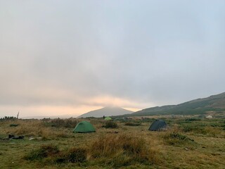 Scenic view of Carpathian mountains in summer 