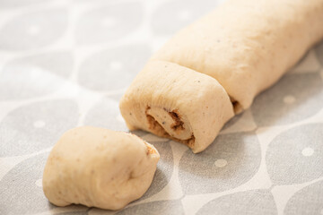 Cinnamon buns in the making