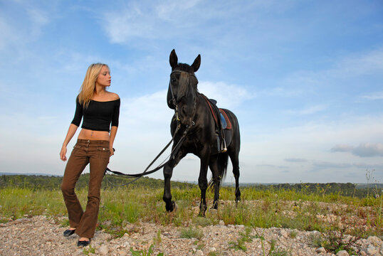 teenager and black stallion 