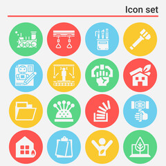 16 pack of patents  filled web icons set