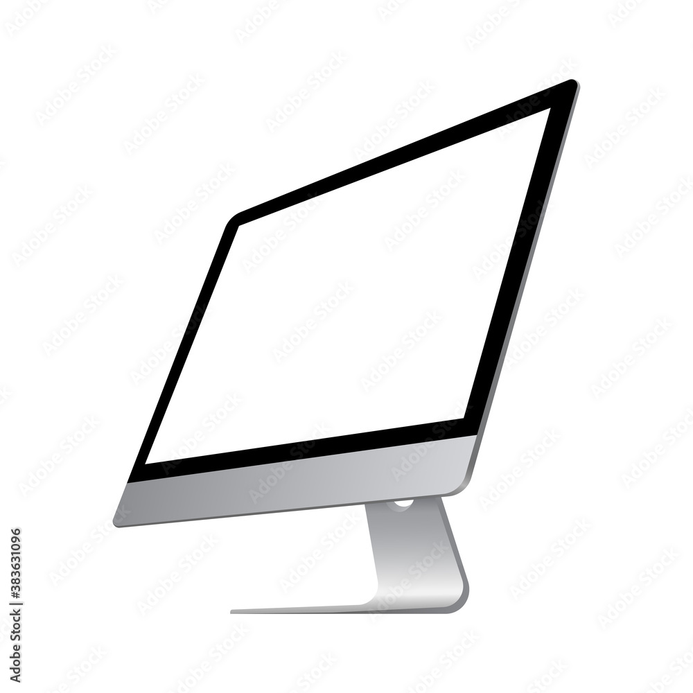 Poster computer monitor display isolated on white background. side view. vector eps 10