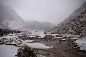 snow covered mountains