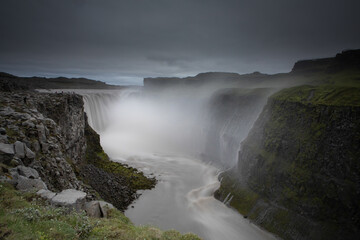 The powerful Dettifoss waterfall, located in Northeast Iceland.