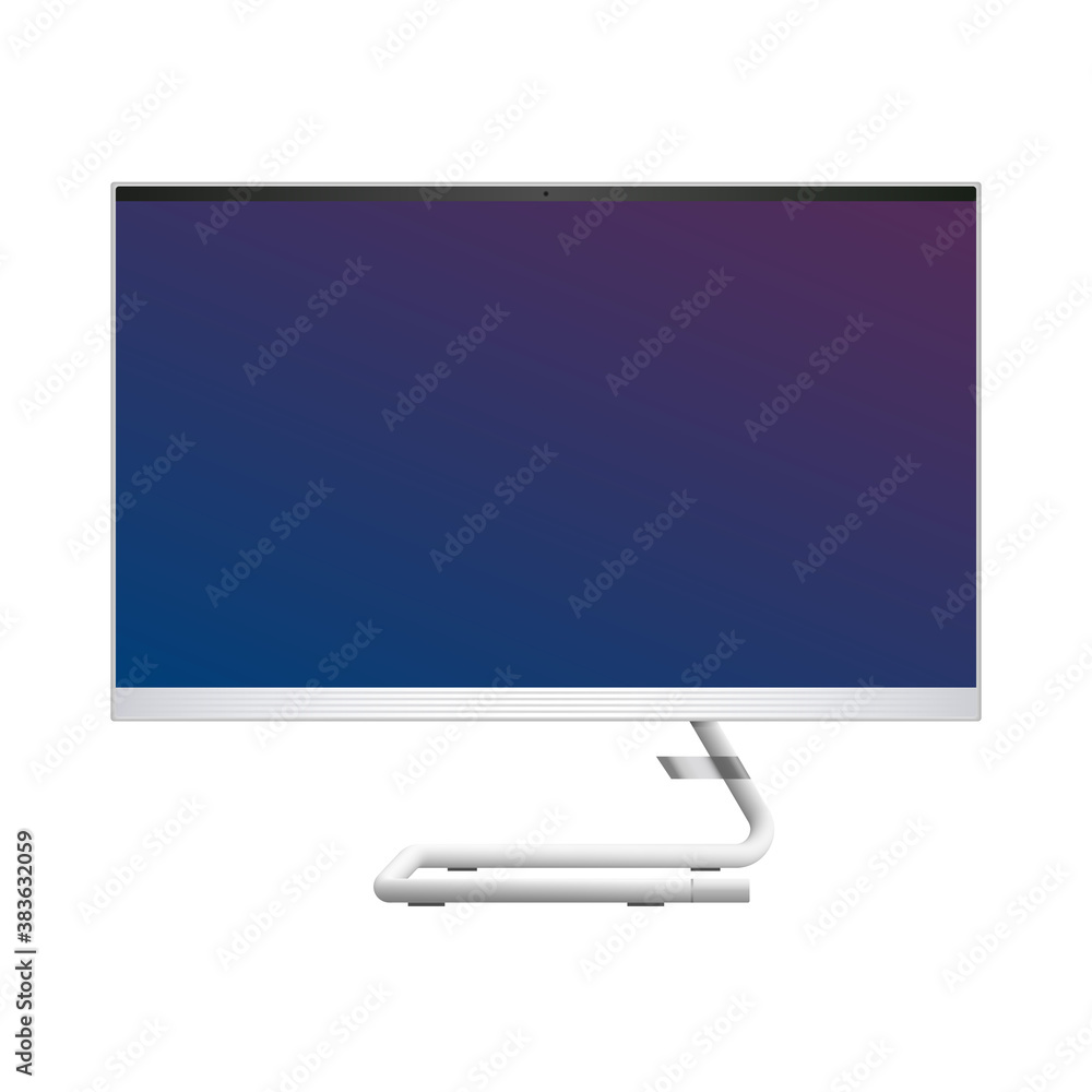 Poster computer monoblock monitor display isolated on a white background. isolated screen for your design. 