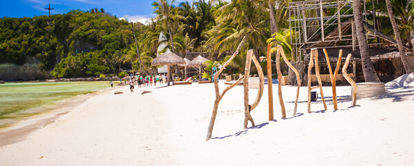 Word Friday made of wood on Boracay island