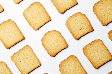 Toast bread pattern texture on the white background