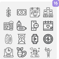 Simple set of go out related lineal icons.
