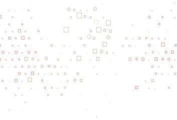 Light Red, Yellow vector pattern with spheres, squares.