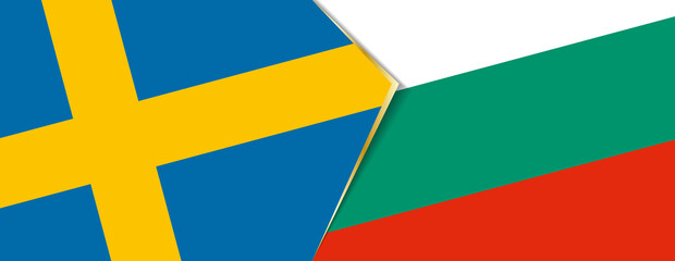 Sweden and Bulgaria flags, two vector flags.