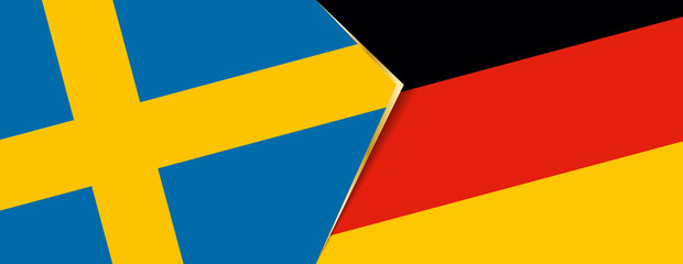 Sweden and Germany flags, two vector flags.