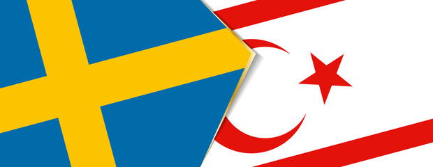 Sweden and Northern Cyprus flags, two vector flags.