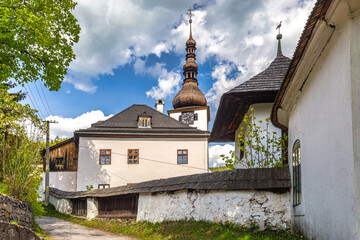 Fototapeta na wymiar Church in The Spania Dolina village, Slovakia, Europe.
