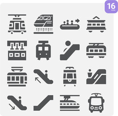 Simple set of explicitly related filled icons.
