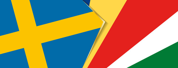 Sweden and Seychelles flags, two vector flags.