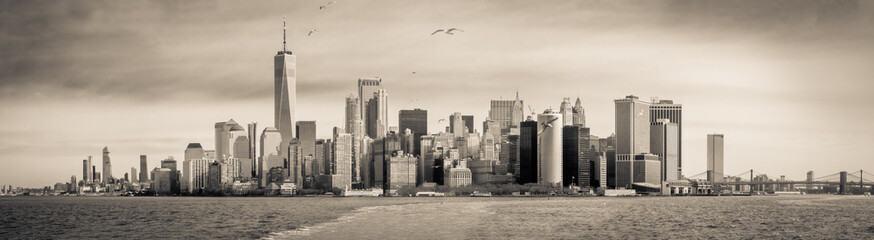 Sepia Manhattan Panorama