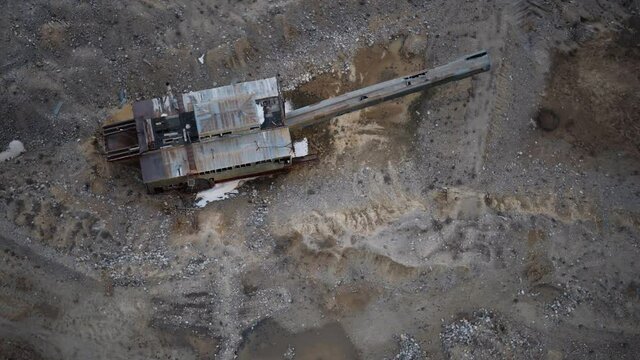 old Historical Gold Dredge on gold mining