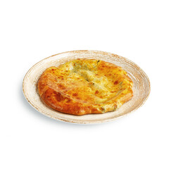 traditional Caucasian cuisine. village-style server. isolated on a white background