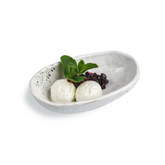 traditional Caucasian cuisine. village-style server. isolated on a white background