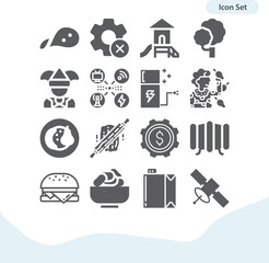 Simple set of dining related filled icons.