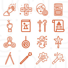 16 pack of backwards  lineal web icons set