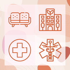 Simple set of beds related lineal icons