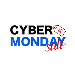 ІнтернетCyber Monday Sale Sign with Blue Price Tag