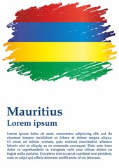 Flag of Mauritius, Republic of Mauritius. Template for award design, an official document with the flag of Mauritius. Bright, colorful vector illustration
