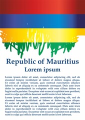 Flag of Mauritius, Republic of Mauritius. Template for award design, an official document with the flag of Mauritius. Bright, colorful vector illustration