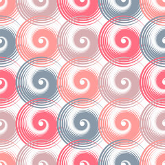 Spiral swirls complicated seamless pattern vector design.