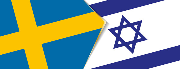 Sweden and Israel flags, two vector flags.