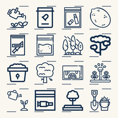 Simple set of grounds related lineal icons.