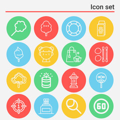 Fototapeta premium 16 pack of min lineal web icons set