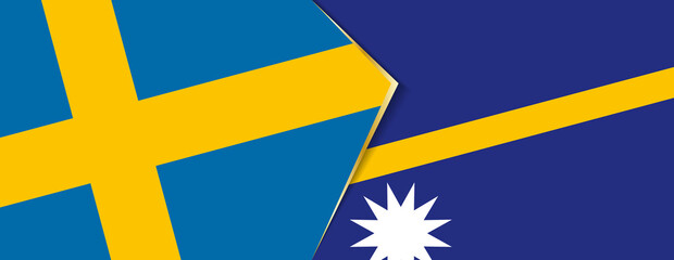 Sweden and Nauru flags, two vector flags.