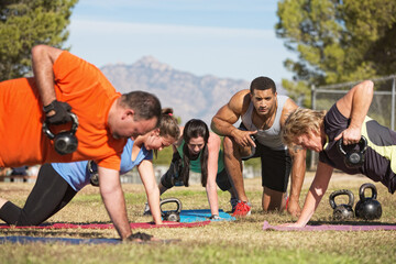 Adults Exercising Outdoors
