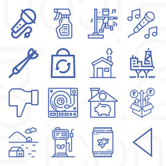16 pack of stage  lineal web icons set