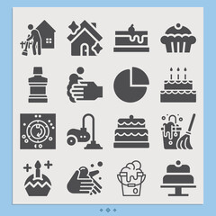 Simple set of sponge related filled icons.