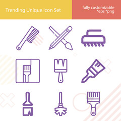 Simple set of light touch related lineal icons.