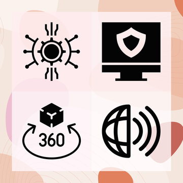 Simple set of record player related filled icons