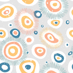Round shapes in pastel colors. Vector