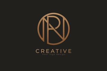 Abstract initial letter P and N logo, usable for branding and business logos, Flat Logo Design Template, vector illustration