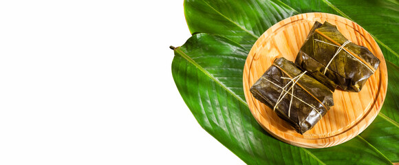 Colombian Tamale recipe with steamed banana leaves