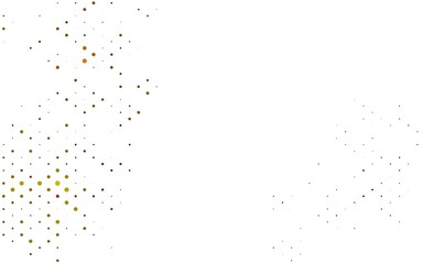 Light Yellow, Orange vector background with bubbles.