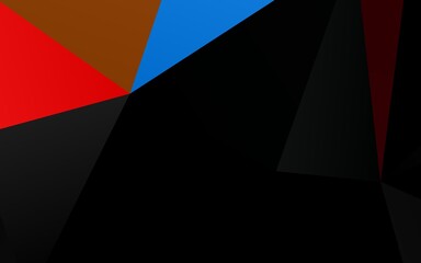 Dark Multicolor, Rainbow vector shining triangular background.